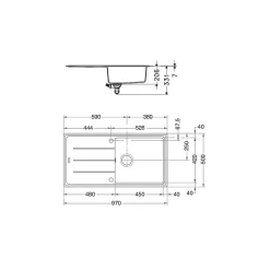 Evier Franke Basis Fragranit+ BFG611-97 - Gris Ardoise