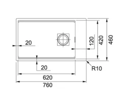 Evier Franke Kubus 2.0 Fragranit+ KNG110-62 - Onyx - Vidage : Automatique