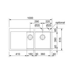 Evier Franke Mythos Fragranit+ MTG651-100 - Onyx - Egouttoir A droite