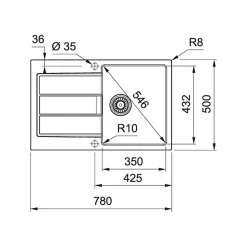 Evier Franke Sirius 2 Tectonite S2D611-78 - Blanc Artic (Moucheté)