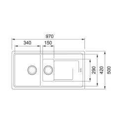 Evier Franke Titan Tectonite TTD651 - Platinum