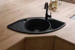 Evier granit 2 bacs - granit NOIR - Papillon 945x505