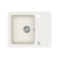 Evier granit blanc Helika NOTUS 1 bac - 1 petit égouttoir