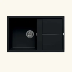 Evier granit noir Luisina MAESTOSO 1 bac 1 égouttoir