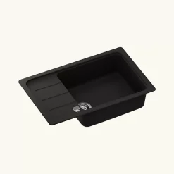 Evier granit noir Shock FORMHAUS 1 grand bac - 1 petit égouttoir