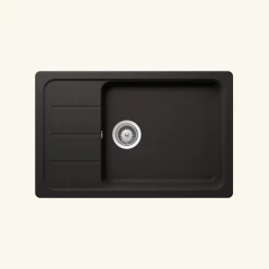Evier granit noir Shock FORMHAUS 1 grand bac - 1 petit égouttoir