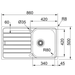 Evier inox dekor Franke SPARK 1 bac 1 égouttoir