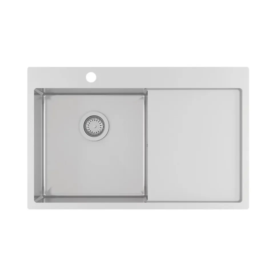Evier inox Helika LUNY 1 bac - 1 égouttoir à droite