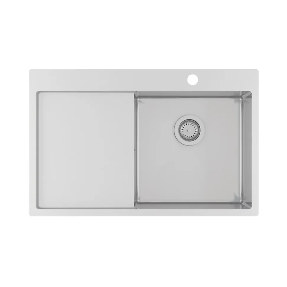 Evier inox Helika LUNY 1 bac - 1 égouttoir à gauche