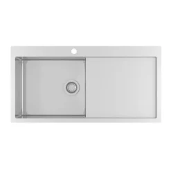 Evier inox Helika LUNY 1 grand bac 1 égouttoir droite