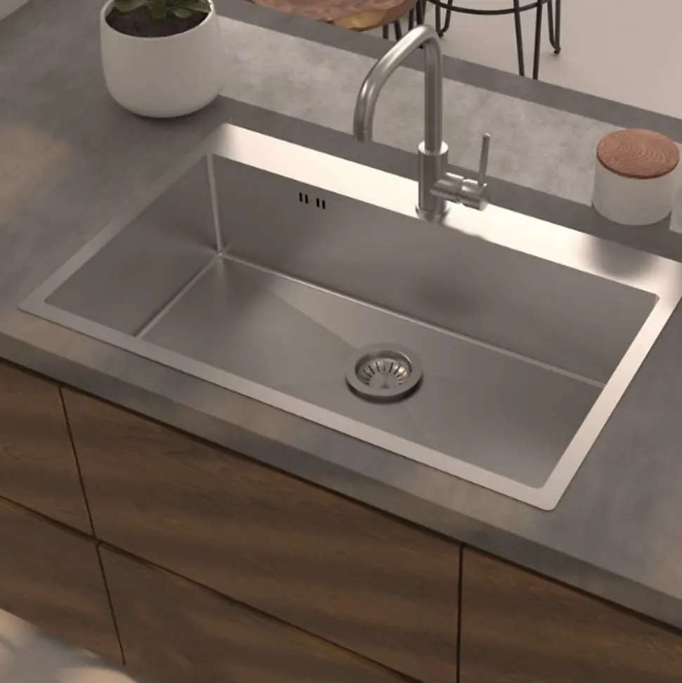 Evier inox lisse Helika LUNY 1 bac 790x505 mm