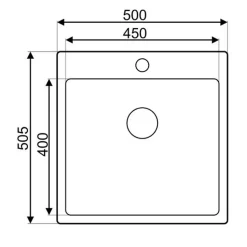 Evier inox lisse KEZIA 1 bac sans égouttoir
