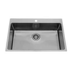 Evier inox lisse KEZIA 1 grand bac sans égouttoir