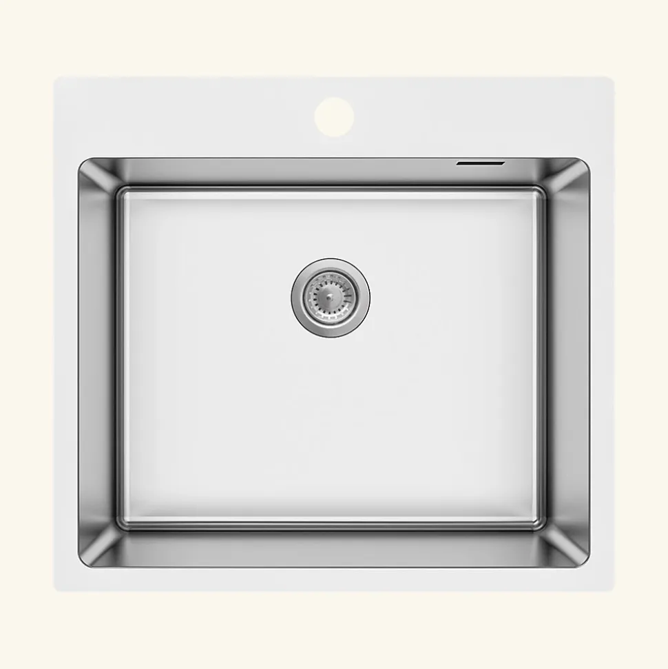 Evier inox Luisina JAVA 1 bac 550x505