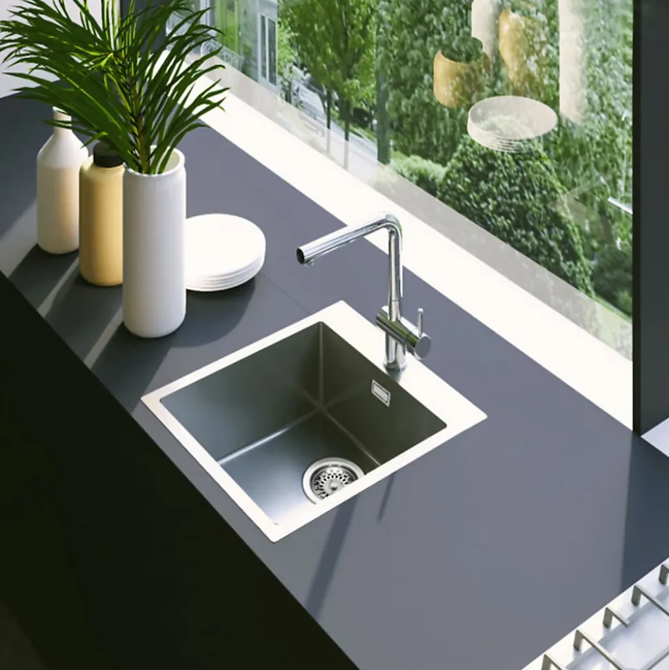 Evier inox Luisina JAVA 1 bac 550x505