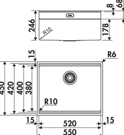 Evier Luisina Legato+ EV521 Inox PVD Cuivre - Inox PVD Cuivre