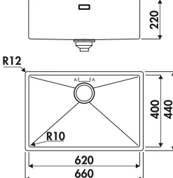 Evier Luisina Legato EV620 Inox Platinium - Inox Platinium