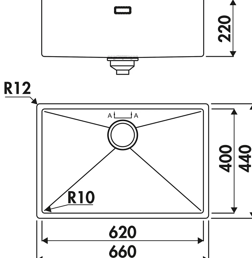 Evier Luisina Legato EV620 Inox Platinium - Inox Platinium