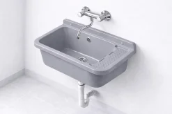 Evier poste d'eau interieur et exterieur polypropylène gris 50cm