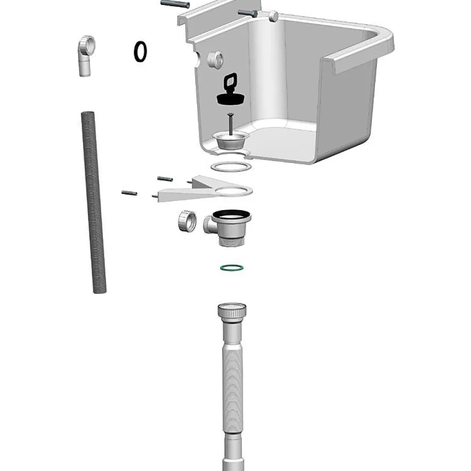 Evier poste d'eau interieur et exterieur polypropylène gris 50cm