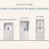 Evier réversible 1 cuve 1 égouttoir en résine blanc Essebagno Lisse
