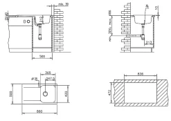Evier réversible 1 cuve 1 égouttoir en résine blanc Essebagno Lisse