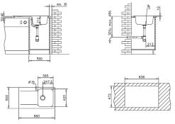 Evier réversible 1 cuve 1 égouttoir en résine noir Essebagno Lisse