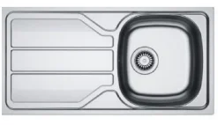 Evier un bac avec égouttoir - FLASH - Coloris: inox