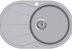Evieren granit 1 bac - rond avec égouttoir en granit GRIS - CLARUS