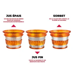 Extracteur De Fruits Et Légumes à Pression Douce 3 Tamis Ultimate Noir Kitchencook