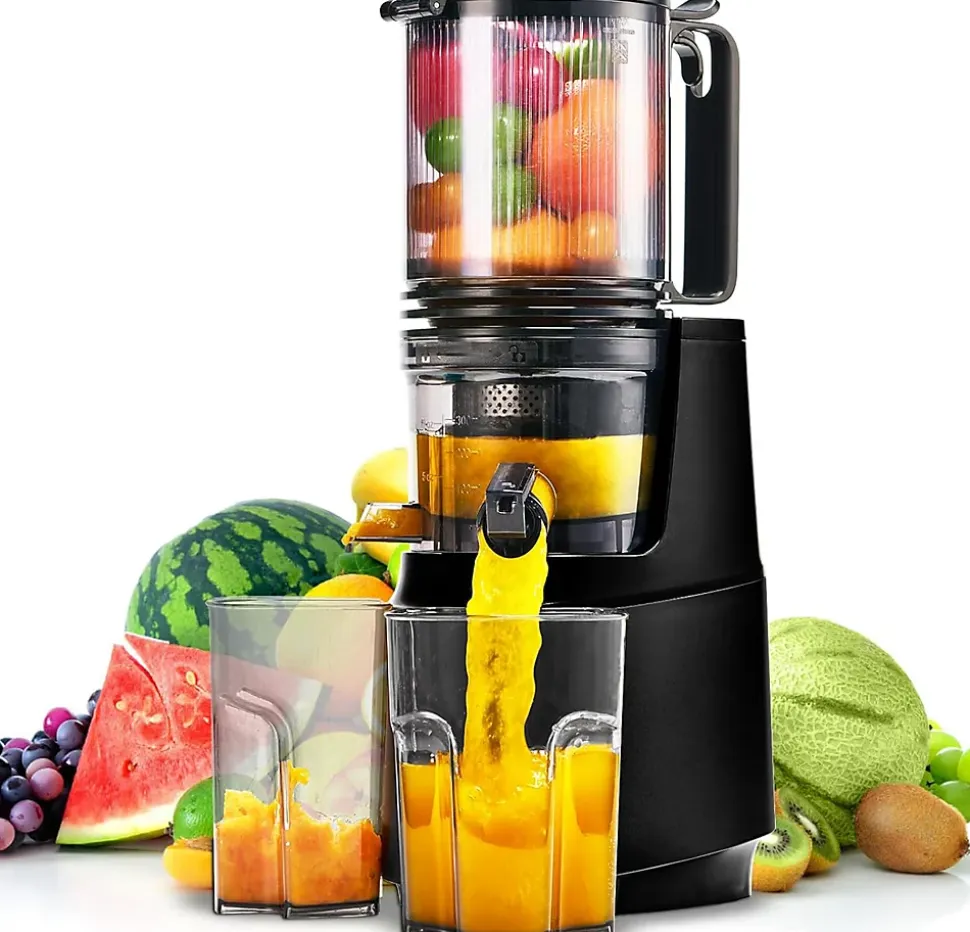 Extracteur de Jus Lent 250W Large Ouverture, Pressage à Froid