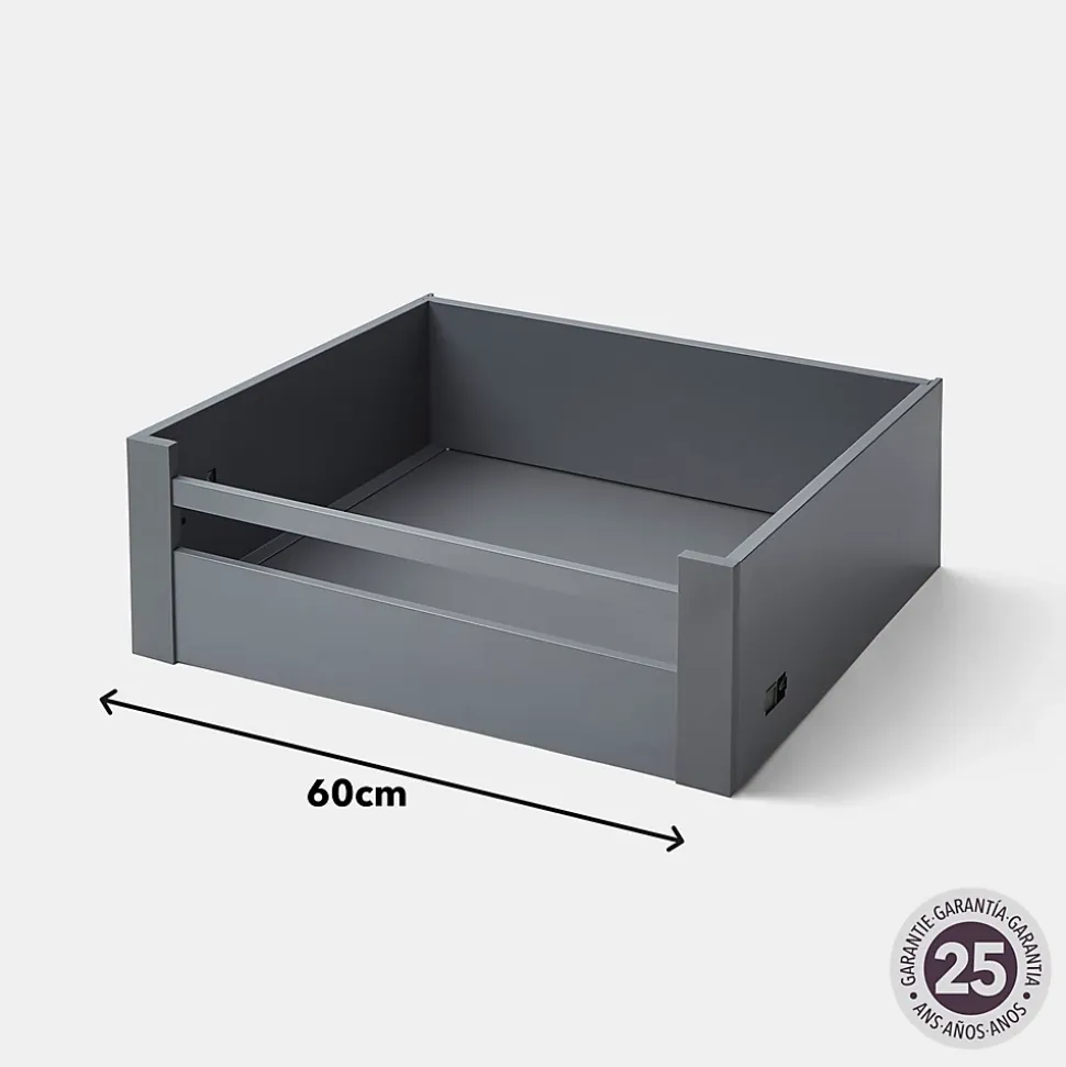 Façade de casserolier de cuisine Soto gris anthracite mat l. 60 cm GoodHome