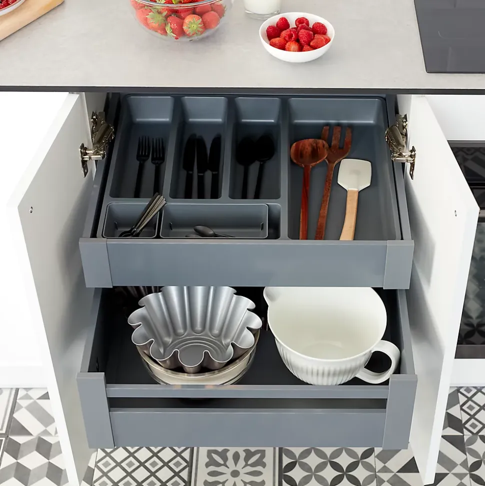 Façade de casserolier de cuisine Soto gris anthracite mat l. 60 cm GoodHome