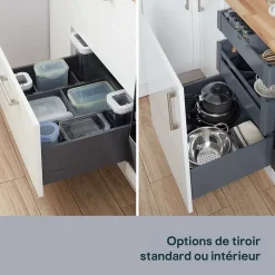 Façade de casserolier de cuisine Soto gris anthracite mat l. 50 cm GoodHome