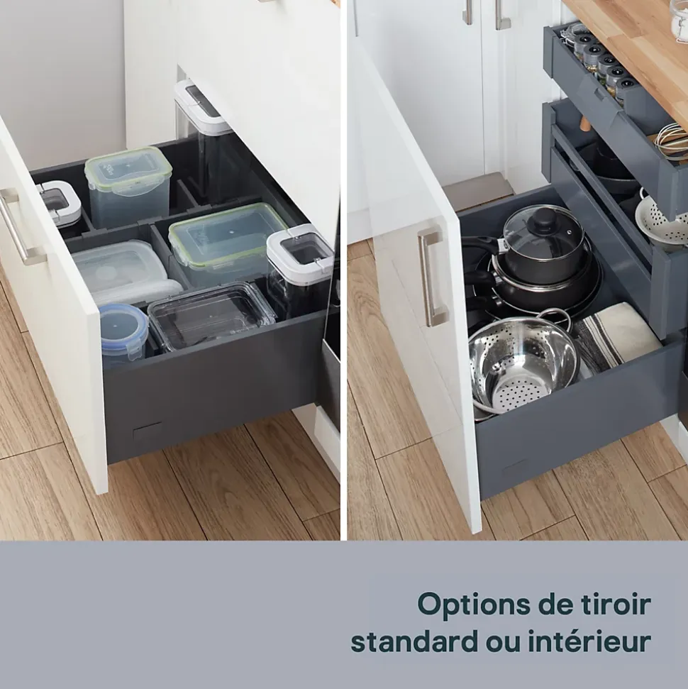 Façade de casserolier de cuisine Soto gris anthracite mat l. 50 cm GoodHome