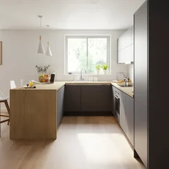 Façade de cuisine 1 porte et 1 tiroir Stevia gris mat l. 60 cm x H. 72 cm GoodHome