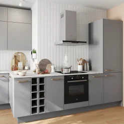 Façade de cuisine 1 porte et 1 tiroir Stevia gris mat l. 60 cm x H. 72 cm GoodHome