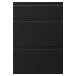 Façade de cuisine 1 tiroir et 2 casseroliers Garcinia noir mat l. 49,7 x H. 71,5 cm GoodHome