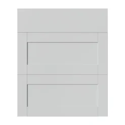 Façade de cuisine 1 tiroir et 2 casseroliers Ash gris mat l. 59,7 cm x H. 71,5 cm GoodHome