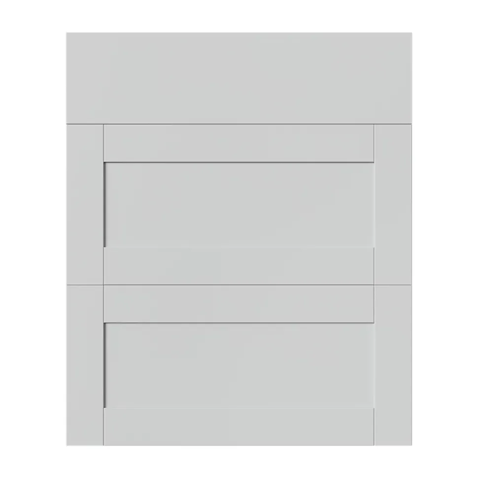 Façade de cuisine 1 tiroir et 2 casseroliers Ash gris mat l. 59,7 cm x H. 71,5 cm GoodHome