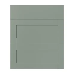 Façade de cuisine 1 tiroir et 2 casseroliers Ash vert sauge l. 59,7 cm x H. 71,5 cm GoodHome