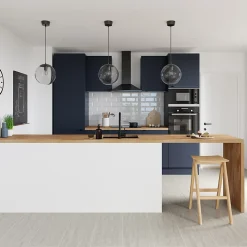 Façade de cuisine 1 tiroir et 2 casseroliers Stevia bleu mat l. 80 cm x H. 72 cm GoodHome