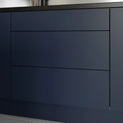 Façade de cuisine 1 tiroir et 2 casseroliers Stevia bleu mat l. 80 cm x H. 72 cm GoodHome