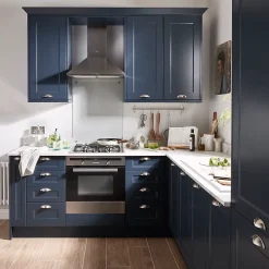 Façade de cuisine 1 tiroir et 2 casseroliers Artemisia bleu mat l. 60 cm x H. 72 cm GoodHome