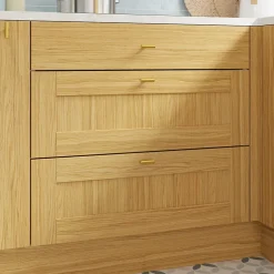 Façade de cuisine 1 tiroir et 2 casseroliers Verbena chêne massif l. 80 cm x H. 72 cm GoodHome