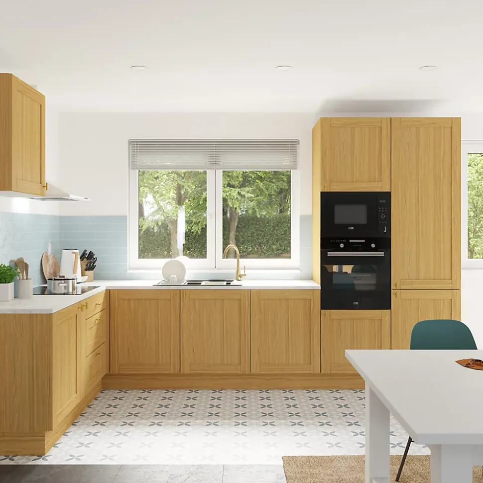 Façade de cuisine 1 tiroir et 2 casseroliers Verbena chêne massif l. 80 cm x H. 72 cm GoodHome