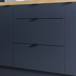 Façade de cuisine 1 tiroir et 2 casseroliers Stevia bleu mat l. 60 cm x H. 72 cm GoodHome