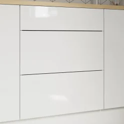 Façade de cuisine 1 tiroir et 2 casseroliers Stevia blanc brillant l. 60 cm x H. 72 cm GoodHome
