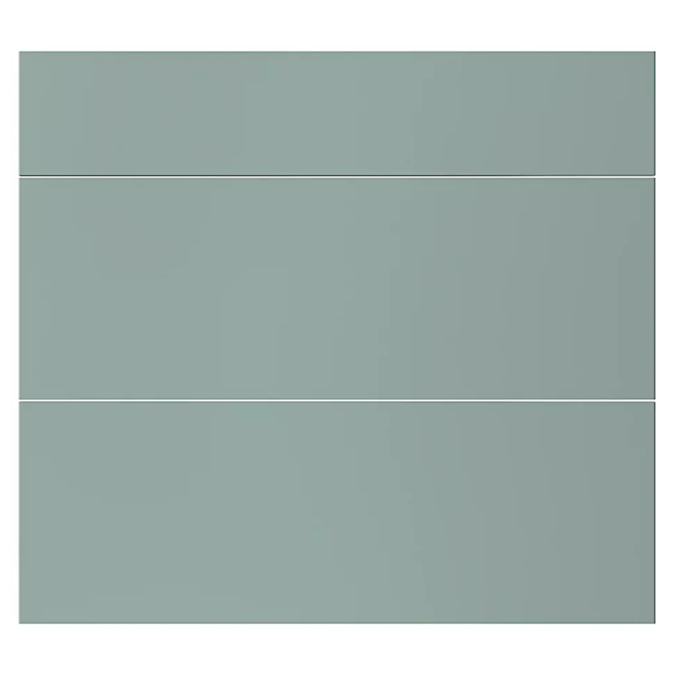 Façade de cuisine 1 tiroir et 2 casseroliers Stevia vert mat l. 80 cm x H. 72 cm GoodHome