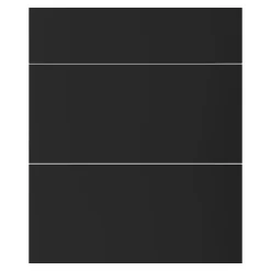 Façade de cuisine 1 tiroir et 2 casseroliers Stevia noir mat l. 60 cm x H. 72 cm GoodHome